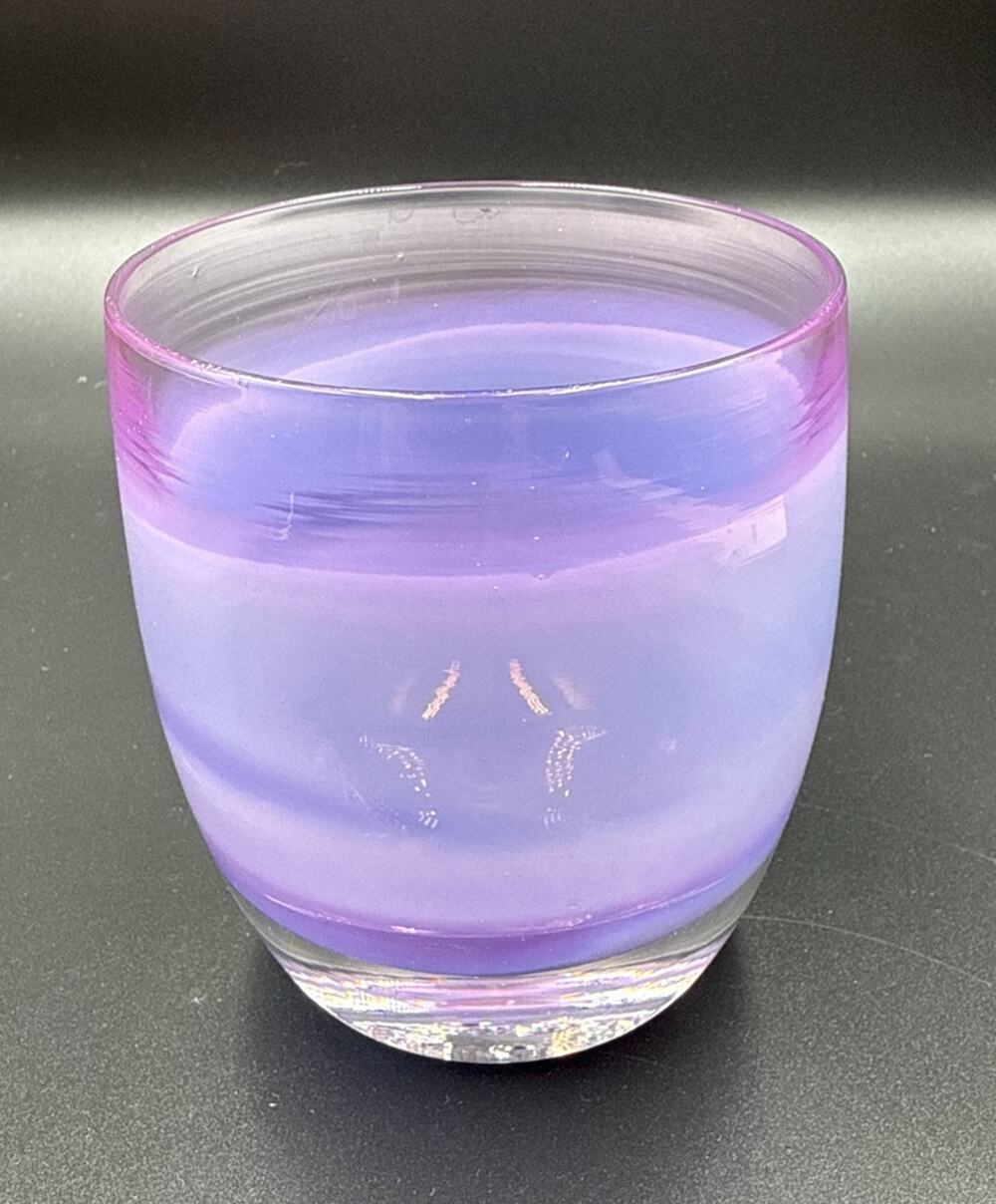 Pre Triskelion Glassybaby HYACINTH Purple Ombre Votive Candle Holder Hand Blown